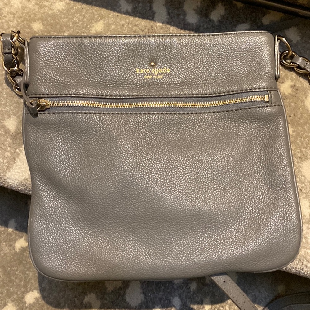 Gray pebbled leather cross body. Perfect condition.